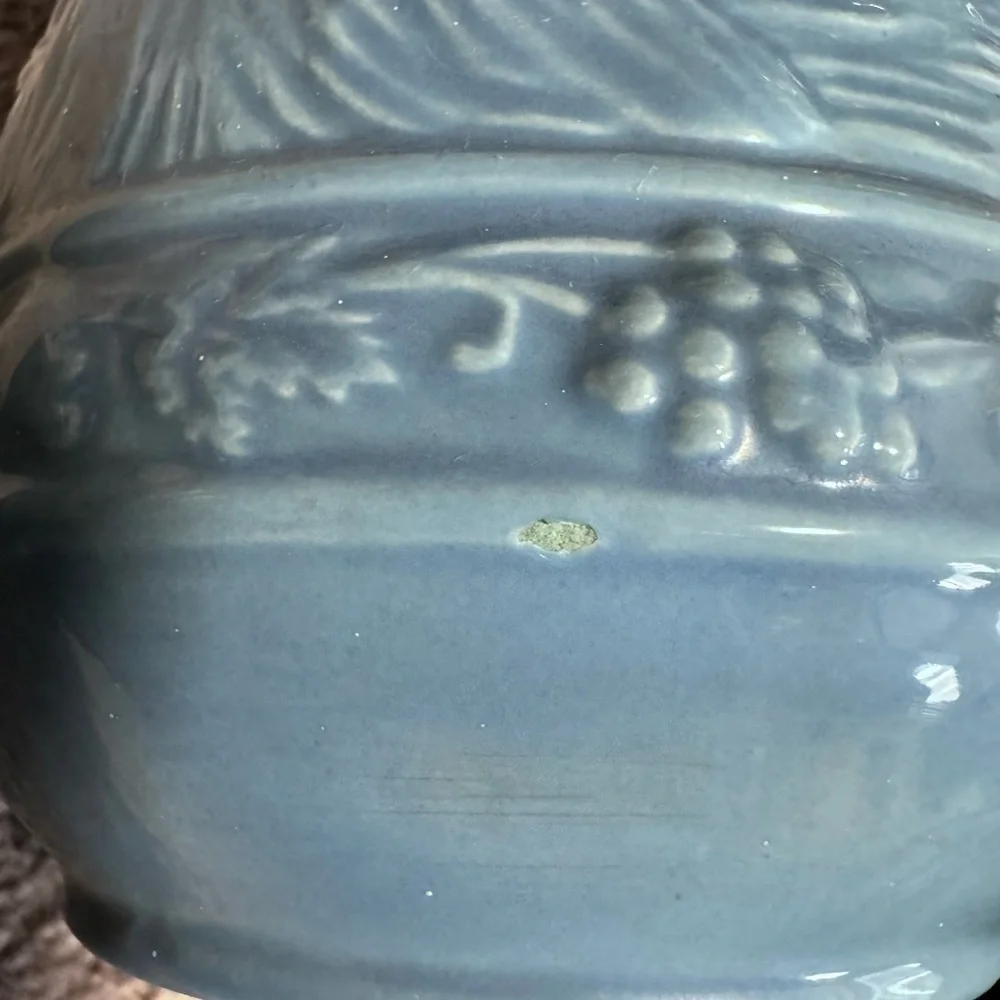 Vintage Blue Pilgrim Scenery Embossed Water Pitcher